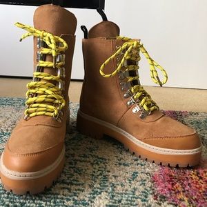 Funky brown suede boots